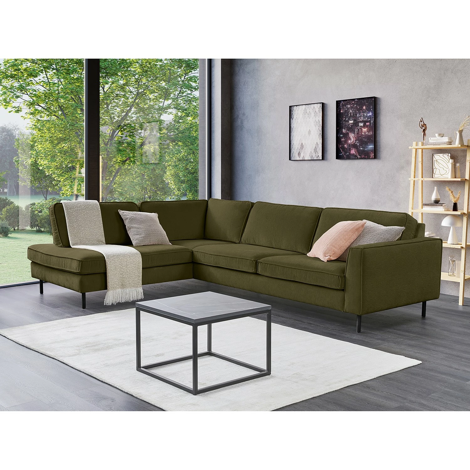 Mørteens Ecksofa Monblanc - Webstoff - Webstoff Velia: Dunkelgrün - Ottomane davorstehend links 2 Mørteens Ecksofa Monblanc - Webstoff - Webstoff Velia: Dunkelgrün - Ottomane davorstehend links – Bild 2