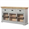 Maison Belfort Sideboard Antton - Akazie / Mango massiv - Grau / Mango
