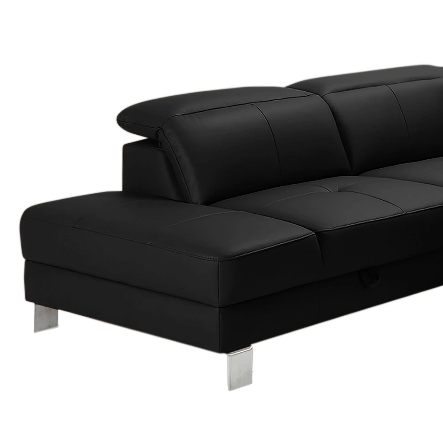 Loftscape Wohnlandschaft Bussy - Echtleder - Echtleder Moja: Schwarz - Longchair davorstehend rechts / Ottomane links - Mit Schlaffunktion 10 Loftscape Wohnlandschaft Bussy - Echtleder - Echtleder Moja: Schwarz - Longchair davorstehend rechts / Ottomane links - Mit Schlaffunktion – Bild 10