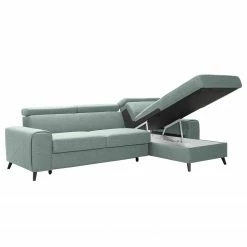 Loftscape Ecksofa Cadima II - Webstoff - Webstoff Cavo: Pastellblau - Longchair davorstehend rechts - Mit Schlaffunktion -WOHNZIMMERMÖBEL Verkäufe 1000266917 210527 11205701794 DETAILS P000000001000266917