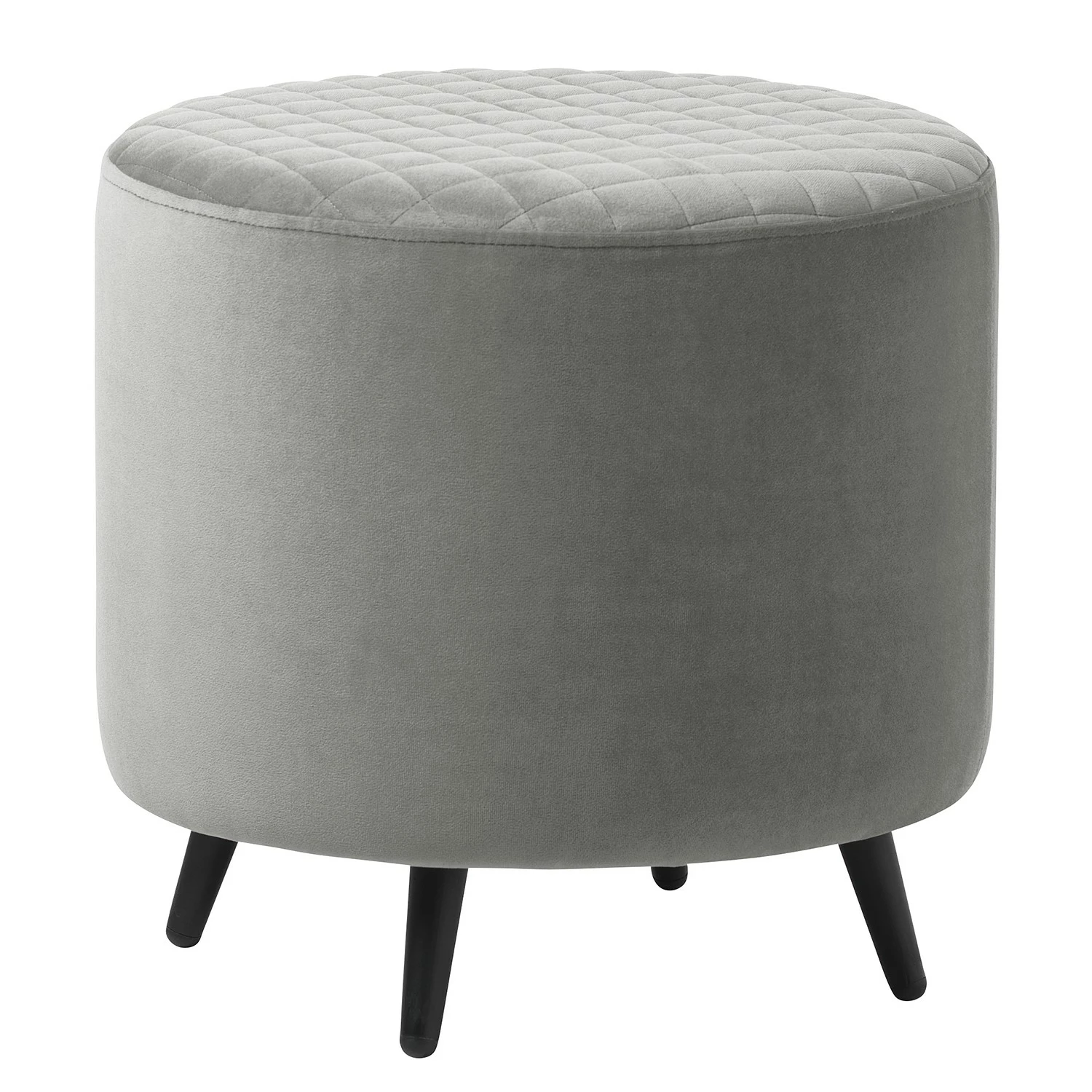 Red Living Polsterhocker Albero - Samt - Grau 1 Red Living Polsterhocker Albero - Samt - Grau