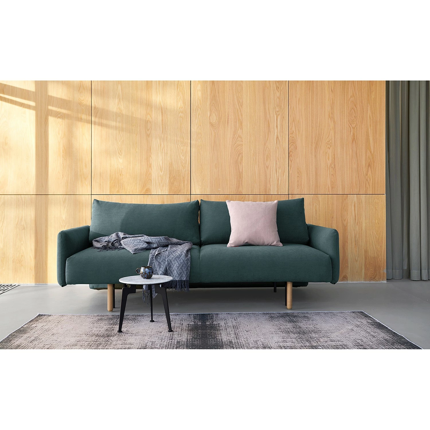 Innovation Möbel Schlafsofa Frode - Webstoff - Blaugrau - Mit Armlehnen 2 Innovation Möbel Schlafsofa Frode - Webstoff - Blaugrau - Mit Armlehnen – Bild 2