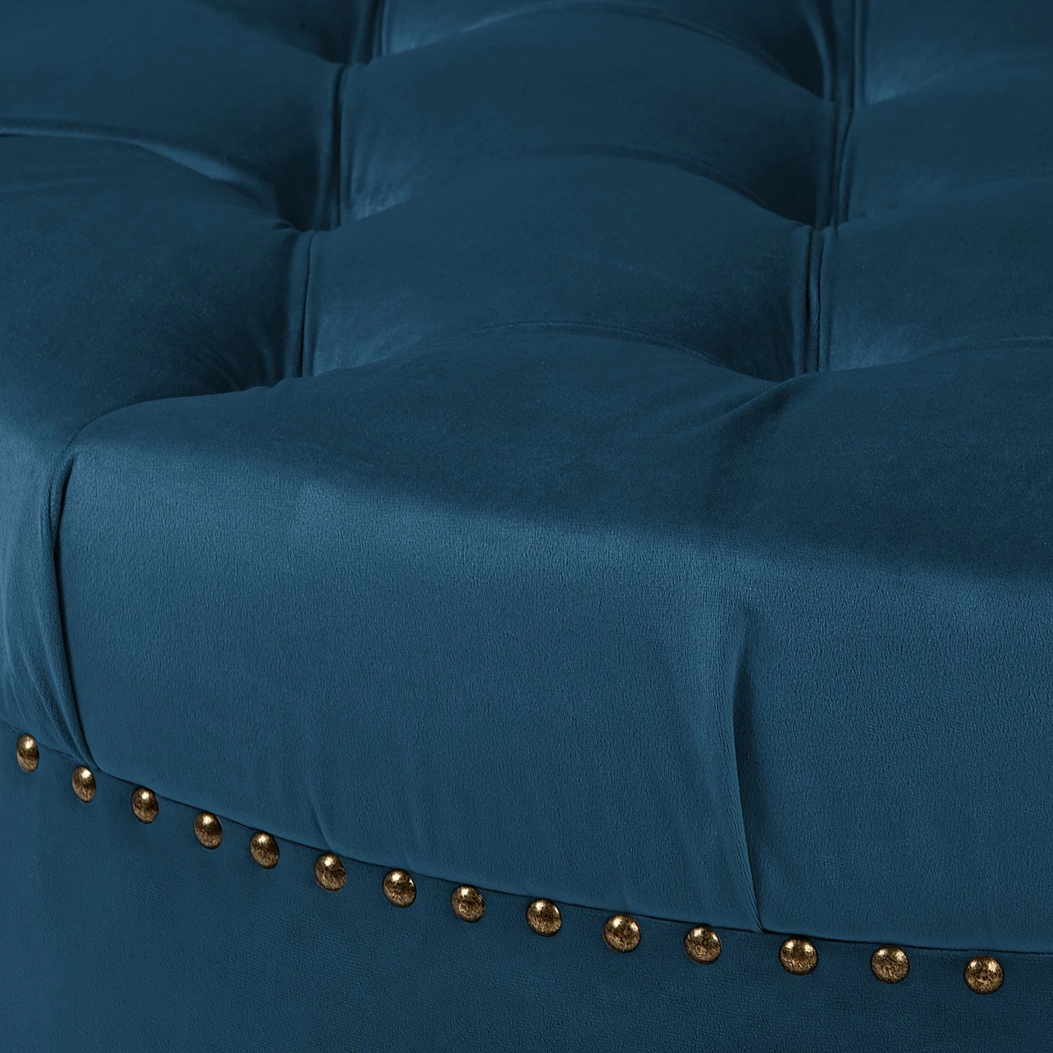 Ridgevalley Polsterhocker Dale - Samt Ravi: Marineblau 5 Ridgevalley Polsterhocker Dale - Samt Ravi: Marineblau – Bild 5