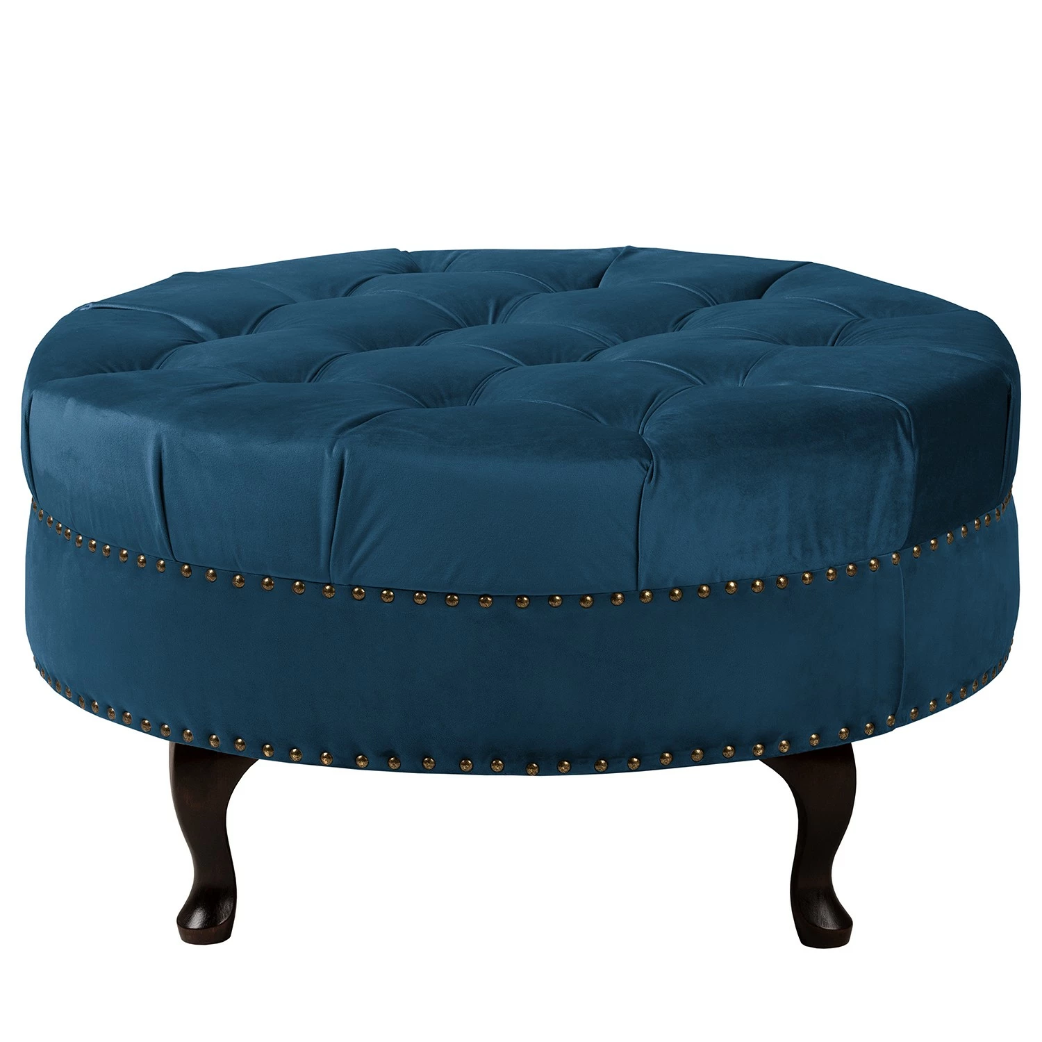 Ridgevalley Polsterhocker Dale - Samt Ravi: Marineblau 1 Ridgevalley Polsterhocker Dale - Samt Ravi: Marineblau