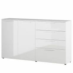 Germania Sideboard Sunnyvale - Hochglanz Weiß / Matt Weiß - Breite: 186 cm