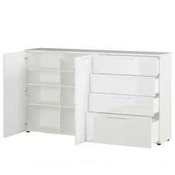 Germania Sideboard Sunnyvale - Hochglanz Weiß / Matt Weiß - Breite: 186 cm 9 Germania Sideboard Sunnyvale - Hochglanz Weiß / Matt Weiß - Breite: 186 cm -WOHNZIMMERMÖBEL Verkäufe 1000270198 210526 06260600008 DETAILS P000000001000270198