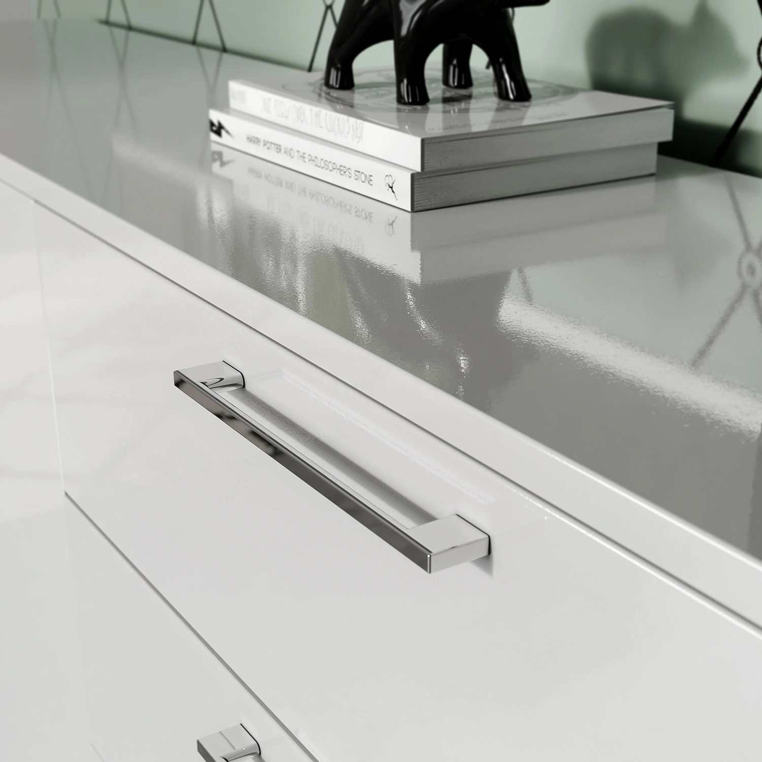 Germania Sideboard Sunnyvale - Hochglanz Weiß / Matt Weiß - Breite: 186 cm 5 Germania Sideboard Sunnyvale - Hochglanz Weiß / Matt Weiß - Breite: 186 cm – Bild 5