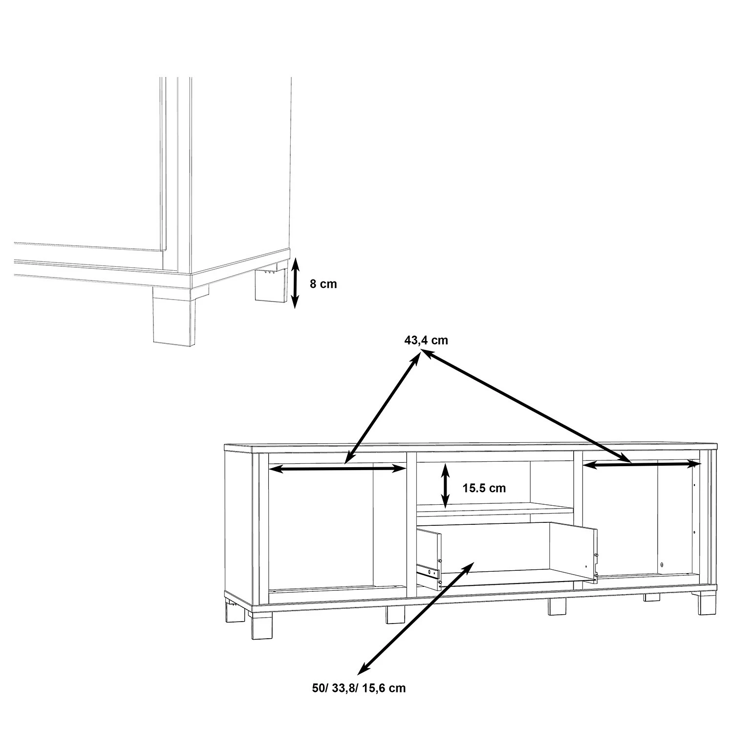 Red Living TV-Lowboard Egan - Eiche Artisan Dekor / Eiche Schwarz Dekor 7 Red Living TV-Lowboard Egan - Eiche Artisan Dekor / Eiche Schwarz Dekor – Bild 7