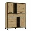 Red Living Schrank Egan - Eiche Artisan Dekor / Eiche Schwarz Dekor