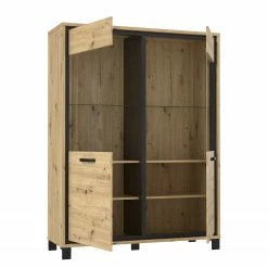 Red Living Vitrinenschrank Egan I - Eiche Artisan Dekor / Eiche Schwarz Dekor -WOHNZIMMERMÖBEL Verkäufe 1000270227 210609 06155300109 DETAILS P000000001000270227