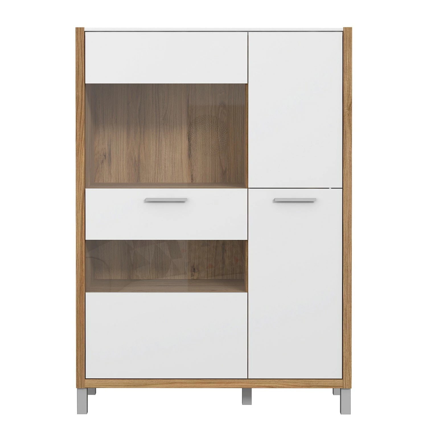 Norrwood Highboard Boyd III - Weiß / Eiche Dekor 7 Norrwood Highboard Boyd III - Weiß / Eiche Dekor – Bild 7