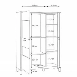 Norrwood Highboard Boyd III - Weiß / Eiche Dekor 20 Norrwood Highboard Boyd III - Weiß / Eiche Dekor -WOHNZIMMERMÖBEL Verkäufe 1000270229 210609 06155500132 SKETCH DETAILS P000000001000270229 sketch