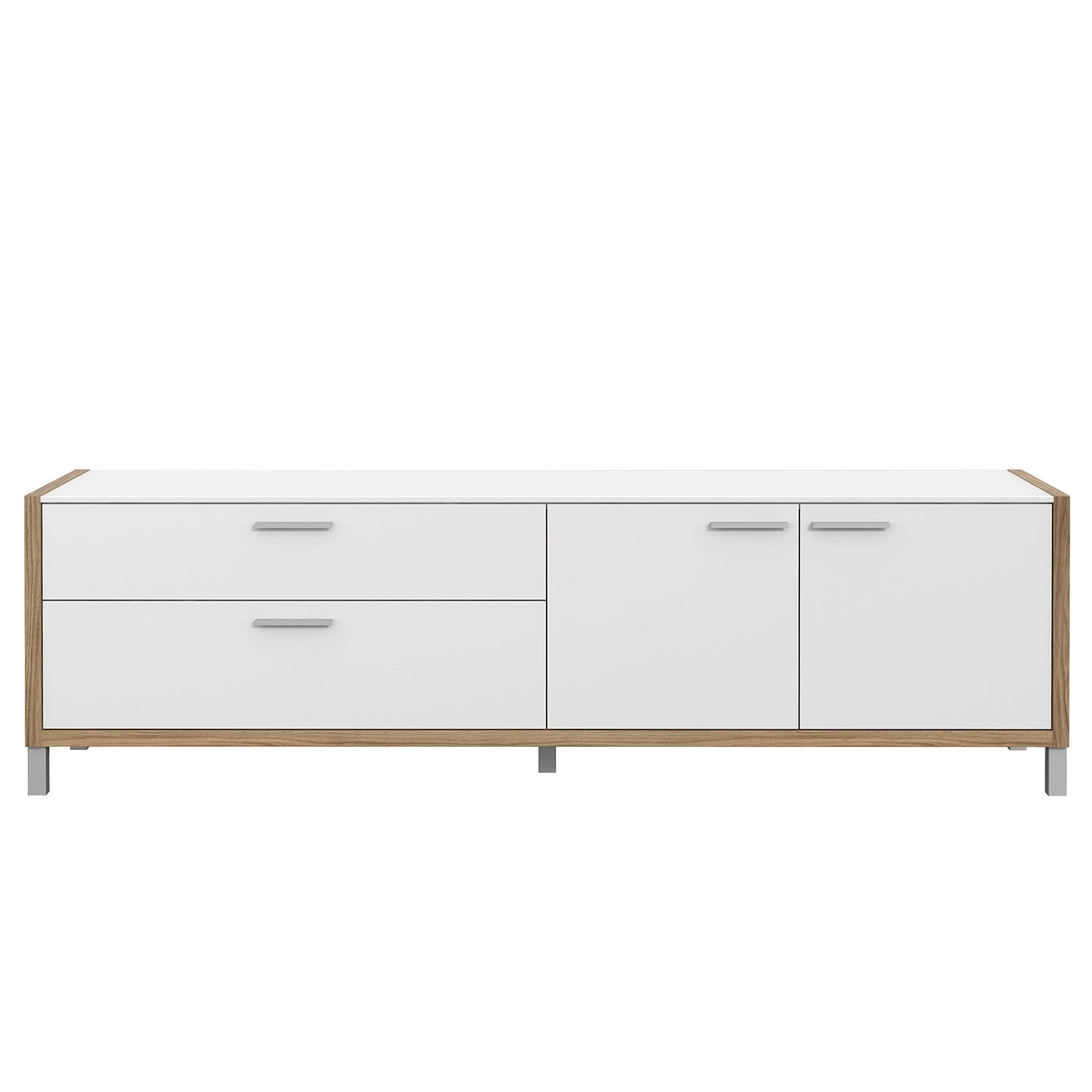 Norrwood TV-Lowboard Boyd II - Weiß / Eiche Dekor 5 Norrwood TV-Lowboard Boyd II - Weiß / Eiche Dekor – Bild 5