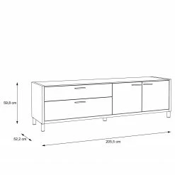 Norrwood TV-Lowboard Boyd II - Weiß / Eiche Dekor 13 Norrwood TV-Lowboard Boyd II - Weiß / Eiche Dekor -WOHNZIMMERMÖBEL Verkäufe 1000270232 210609 06155600154 DETAILS P000000001000270232