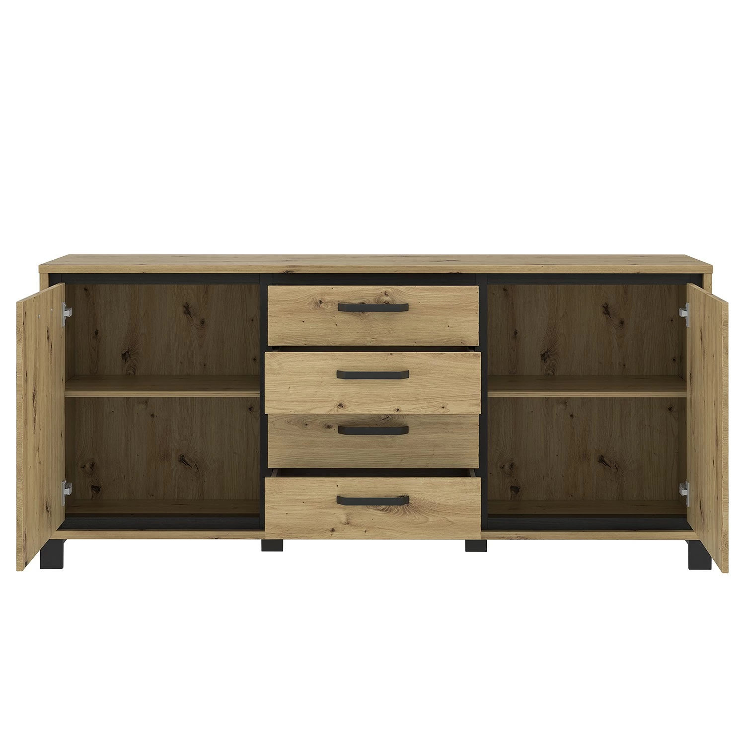 Red Living Sideboard Egan I - Eiche Artisan Dekor / Eiche Schwarz Dekor 4 Red Living Sideboard Egan I - Eiche Artisan Dekor / Eiche Schwarz Dekor – Bild 4