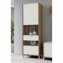 Norrwood Standvitrine Boyd - Weiß / Eiche Dekor -WOHNZIMMERMÖBEL Verkäufe 1000270239 210609 06160000207 MOOD DETAILS P000000001000270239 mood