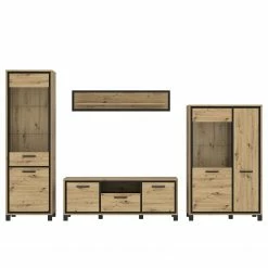 Red Living Wohnwand Egan (4-teilig) - Eiche Artisan Dekor / Eiche Schwarz Dekor -WOHNZIMMERMÖBEL Verkäufe 1000270240 210609 06160000217 DETAILS P000000001000270240