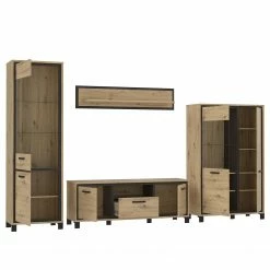 Red Living Wohnwand Egan (4-teilig) - Eiche Artisan Dekor / Eiche Schwarz Dekor -WOHNZIMMERMÖBEL Verkäufe 1000270240 210609 06160000219 DETAILS P000000001000270240