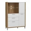 Norrwood Highboard Boyd II - Weiß / Eiche Dekor