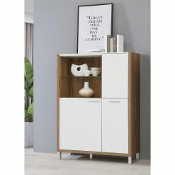 Norrwood Highboard Boyd I - Weiß / Eiche Dekor -WOHNZIMMERMÖBEL Verkäufe 1000270243 210609 06160200240 MOOD DETAILS P000000001000270243 mood
