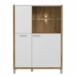 Norrwood Highboard Boyd I - Weiß / Eiche Dekor -WOHNZIMMERMÖBEL Verkäufe 1000270243 210609 06160200244 DETAILS P000000001000270243