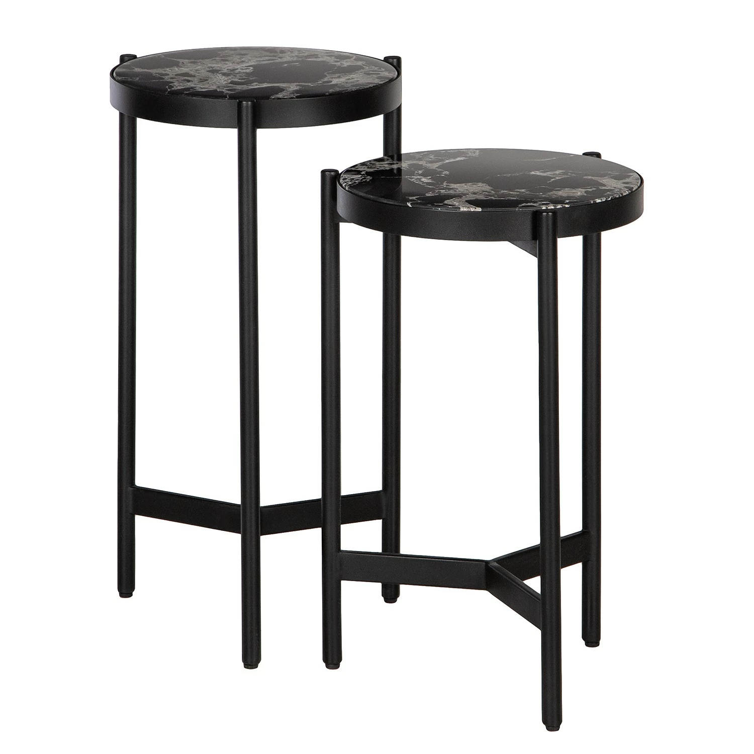 Studio Copenhagen Beistelltisch Abee I (2er-Set) - Marmor Schwarz Dekor / Schwarz 1 Studio Copenhagen Beistelltisch Abee I (2er-Set) - Marmor Schwarz Dekor / Schwarz