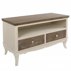 Ridgevalley TV-Lowboard Pua - Eukalyptus massiv - Cremeweiß / Braun -WOHNZIMMERMÖBEL Verkäufe 1000270686 210602 06133100116 DETAILS P000000001000270686