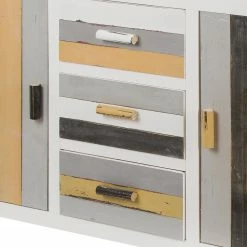 Ridgevalley Kommode Souper - Eukalyptus massiv - Weiß / Schwarz -WOHNZIMMERMÖBEL Verkäufe 1000270703 210602 06134100228 DETAILS P000000001000270703