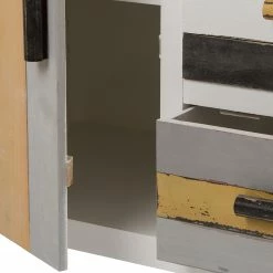 Ridgevalley Kommode Souper - Eukalyptus massiv - Weiß / Schwarz -WOHNZIMMERMÖBEL Verkäufe 1000270703 210602 06134100230 DETAILS P000000001000270703