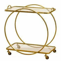 Boltze Servierwagen Duckow - Metall / Glas - Gold