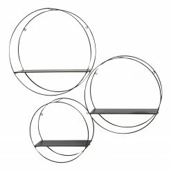 Boltze Wandregal Franco II (3er-Set) - Metall - Schwarz