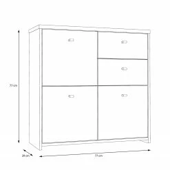 Loftscape Kommode Rison III - Eiche Artisan Dekor / Weiß -WOHNZIMMERMÖBEL Verkäufe 1000272367 210819 07024400065 SKETCH DETAILS P000000001000272367 sketch