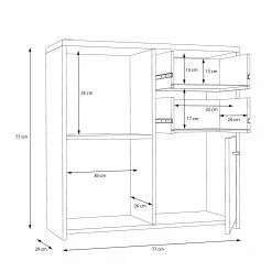 Loftscape Kommode Rison III - Eiche Artisan Dekor / Weiß -WOHNZIMMERMÖBEL Verkäufe 1000272367 210819 07024400066 SKETCH DETAILS P000000001000272367 sketch