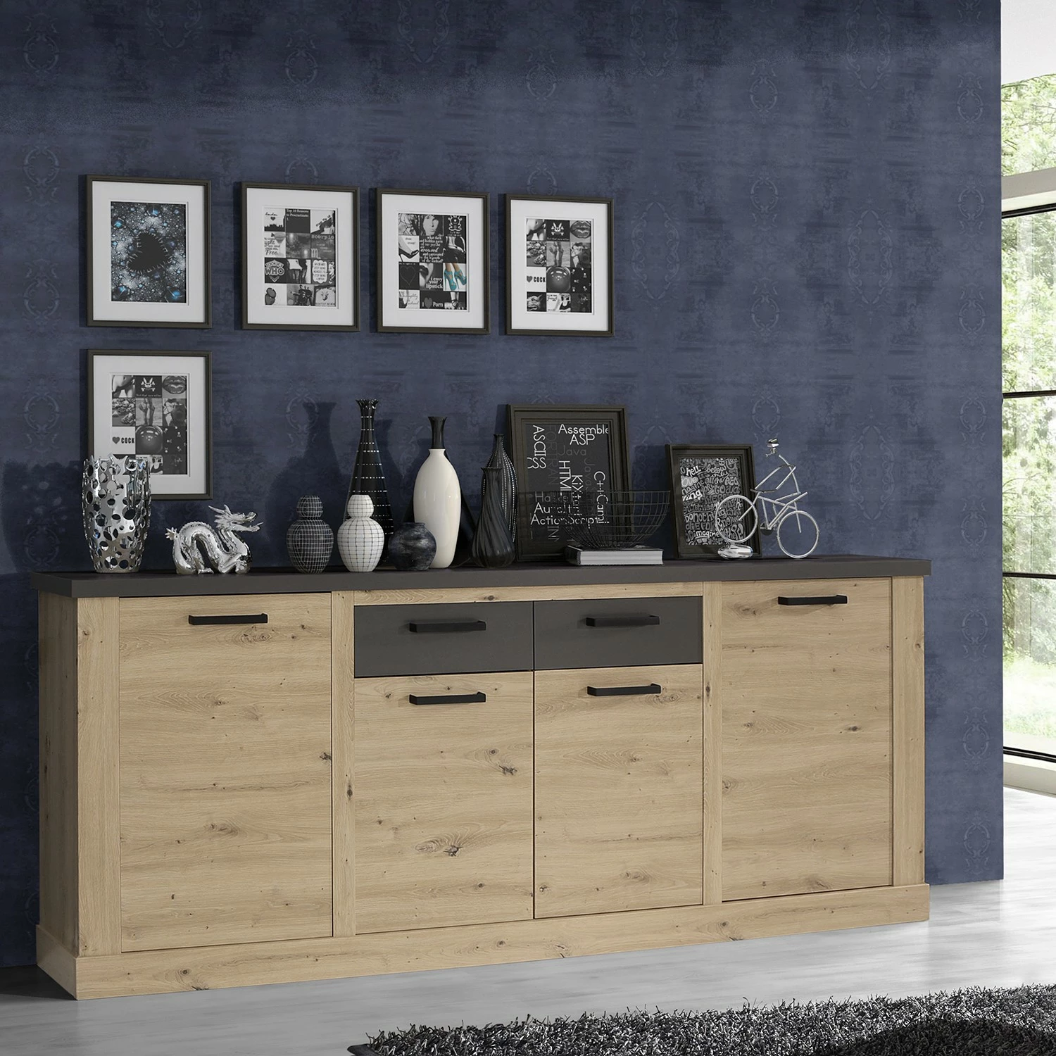 Ridgevalley Sideboard Moro II - Eiche Artisan Dekor / Grau 2 Ridgevalley Sideboard Moro II - Eiche Artisan Dekor / Grau – Bild 2
