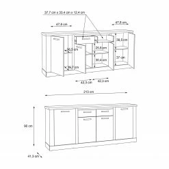Ridgevalley Sideboard Moro II - Eiche Artisan Dekor / Grau 14 Ridgevalley Sideboard Moro II - Eiche Artisan Dekor / Grau -WOHNZIMMERMÖBEL Verkäufe 1000272379 210819 07024800129 SKETCH DETAILS P000000001000272379 sketch