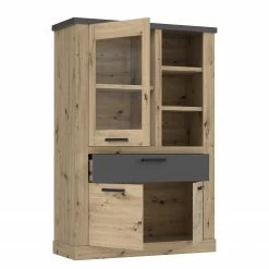 Ridgevalley Highboard Moro II - Eiche Artisan Dekor / Grau -WOHNZIMMERMÖBEL Verkäufe 1000272382 210819 07024800141 DETAILS P000000001000272382