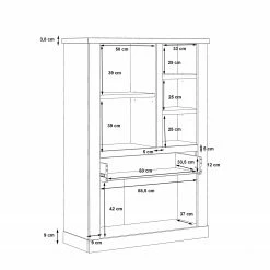 Ridgevalley Highboard Moro II - Eiche Artisan Dekor / Grau -WOHNZIMMERMÖBEL Verkäufe 1000272382 210819 07024900143 SKETCH DETAILS P000000001000272382 sketch