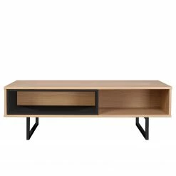 Loftscape TV-Lowboard Borsh - Echtholzfurnier - Eiche / Schwarz -WOHNZIMMERMÖBEL Verkäufe 1000273407 210611 15403100005 DETAILS P000000001000273407