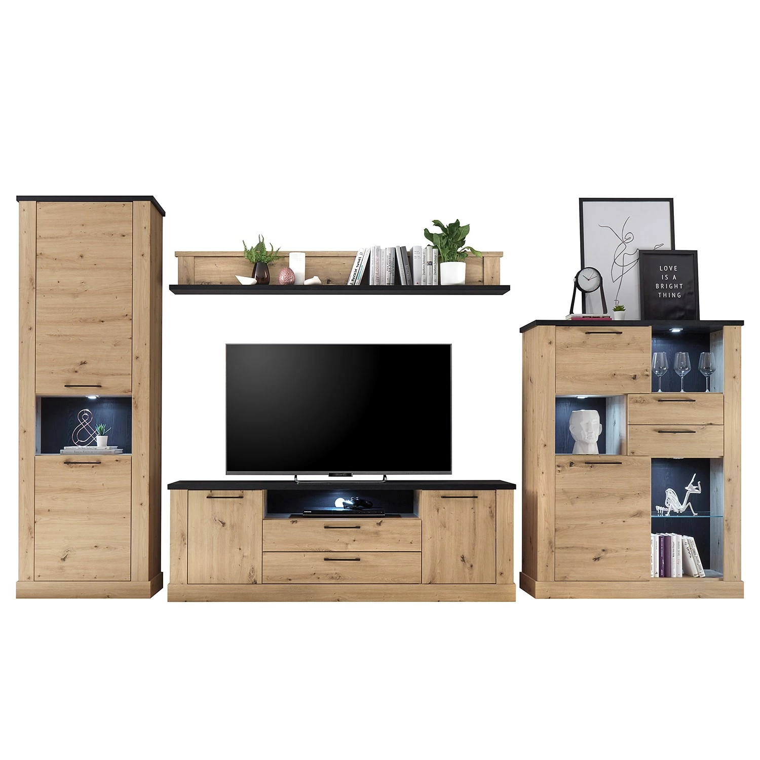 Ridgevalley Schrank Nanda I - Eiche Artisan Dekor / Eiche Schwarz Dekor 5 Ridgevalley Schrank Nanda I - Eiche Artisan Dekor / Eiche Schwarz Dekor – Bild 5