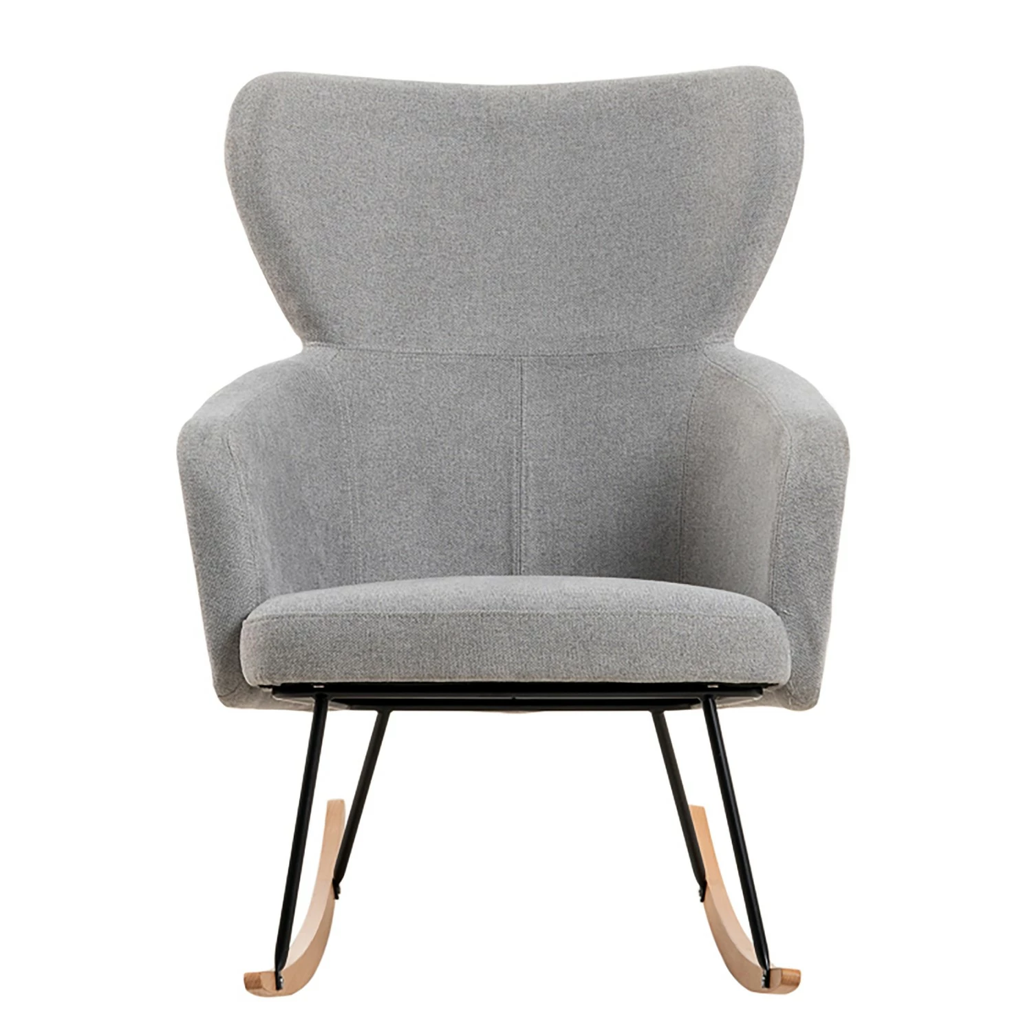 Mørteens Schaukelstuhl Felin - Webstoff / Metall & Buche massiv - Grau / Schwarz & Buche 10 Mørteens Schaukelstuhl Felin - Webstoff / Metall & Buche massiv - Grau / Schwarz & Buche – Bild 10