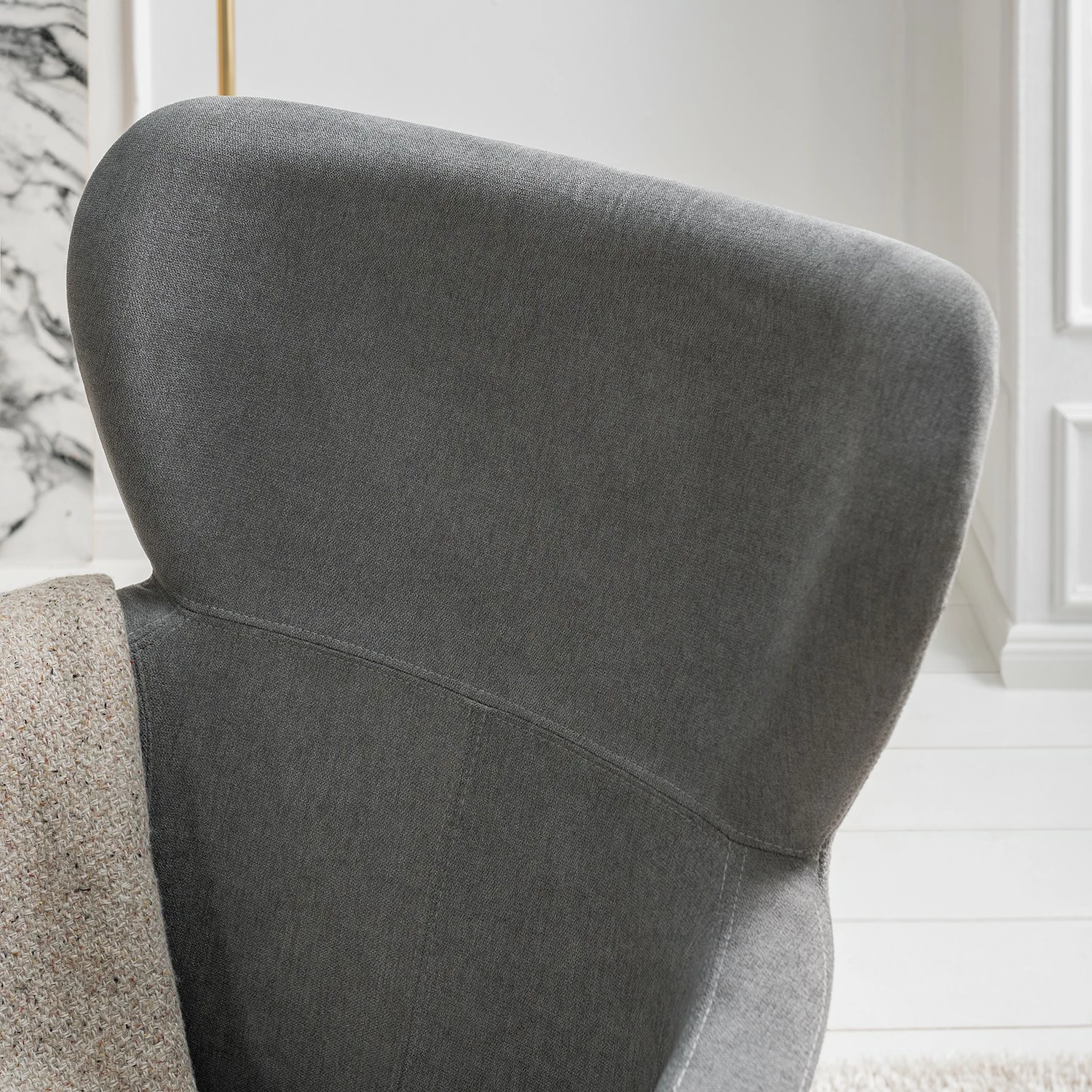 Mørteens Schaukelstuhl Felin - Webstoff / Metall & Buche massiv - Grau / Schwarz & Buche 4 Mørteens Schaukelstuhl Felin - Webstoff / Metall & Buche massiv - Grau / Schwarz & Buche – Bild 4