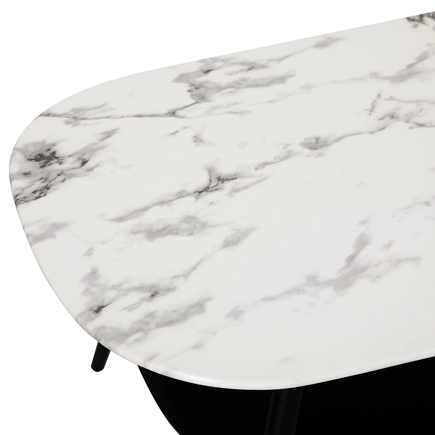 Red Living Couchtisch Ladis - Glas / Metall - Marmor Weiß Dekor / Schwarz 3 Red Living Couchtisch Ladis - Glas / Metall - Marmor Weiß Dekor / Schwarz – Bild 3