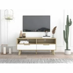 Norrwood TV-Lowboard Ibo - Weiß / Eiche Artisan Dekor -WOHNZIMMERMÖBEL Verkäufe 1000273489 210615 13505800072 MOOD DETAILS P000000001000273489 mood