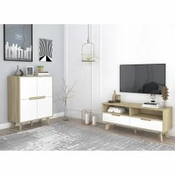 Norrwood Kommode Ibo - Weiß / Eiche Artisan Dekor -WOHNZIMMERMÖBEL Verkäufe 1000273493 210615 13505800062 MOOD DETAILS P000000001000273493 mood