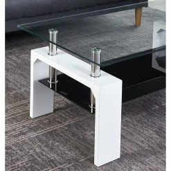 Loftscape Couchtisch Behram - Glas - Schwarz / Hochglanz Weiß -WOHNZIMMERMÖBEL Verkäufe 1000273495 210615 13505800061 MOOD DETAILS P000000001000273495 mood