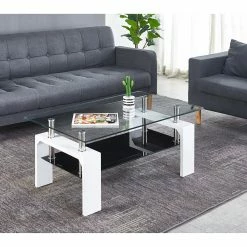 Loftscape Couchtisch Behram - Glas - Schwarz / Hochglanz Weiß -WOHNZIMMERMÖBEL Verkäufe 1000273495 210615 13505800067 MOOD DETAILS P000000001000273495 mood