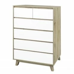 Norrwood Kommode Jano II - Weiß / Eiche Artisan Dekor