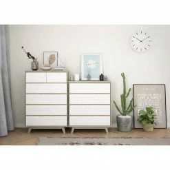 Norrwood Kommode Jano II - Weiß / Eiche Artisan Dekor -WOHNZIMMERMÖBEL Verkäufe 1000273497 210615 13505700053 MOOD DETAILS P000000001000273497 mood