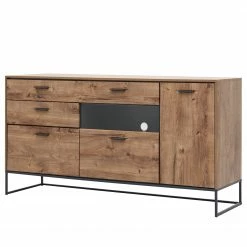 Red Living Sideboard Meevoo II - Eiche Rustikal Dekor / Graphit