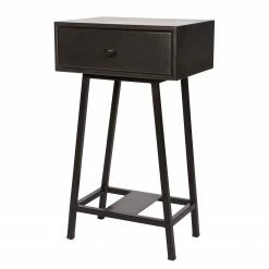 Red Living Beistelltisch Kait - Mango massiv / Metall - Schwarz